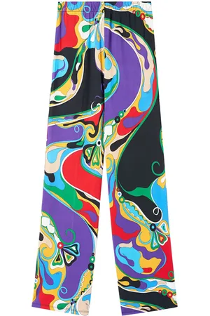 Puccini Pantalon à imprimé Orchidée