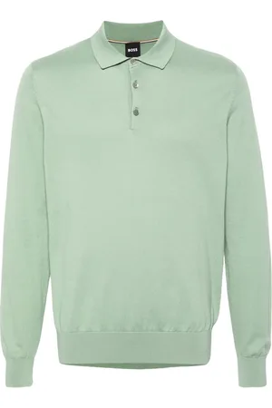 HUGO BOSS Polo en coton à manches longues