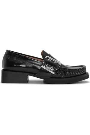 Ganni Mocassins en cuir à boucles