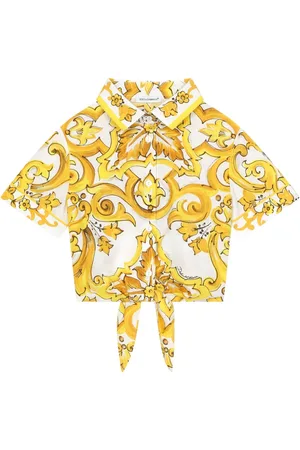 Dolce & Gabbana Chemise crop à imprimé Majolica