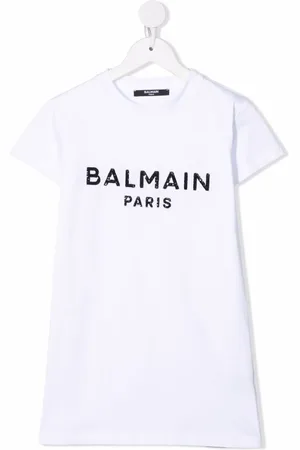 Balmain Robe à logo brodé de sequins
