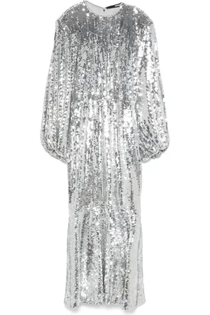 ROTATE Robe longue brodée de sequins
