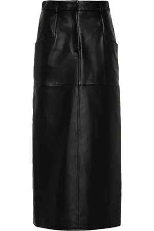 Moschino Jupe en cuir à coupe mi-longue