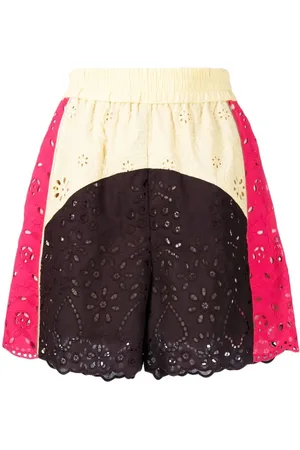 GOEN.J Short de sport à broderie anglaise