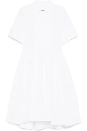 Jil Sander Robe en coton à coupe mi-longue