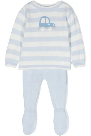 PATACHOU Ensemble haut-pantalon rayé en intarsia
