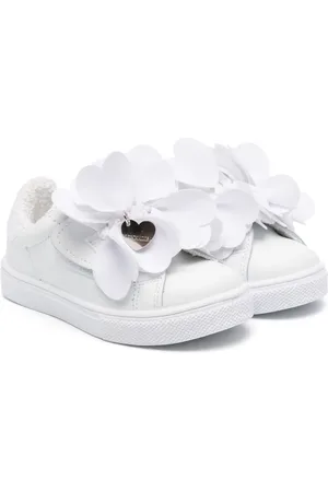 MONNALISA Sandales en cuir à fleurs appliquées