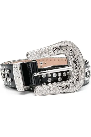 Philipp Plein Ceinture en cuir à ornements en cristal