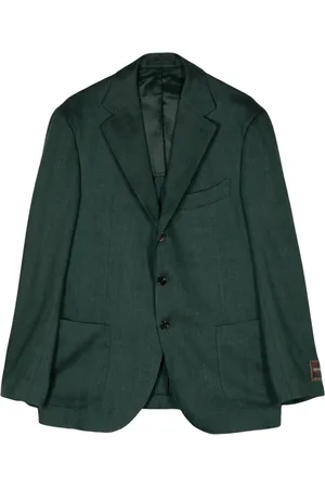 MAN ON THE BOON. Blazer Herringbone à simple boutonnage