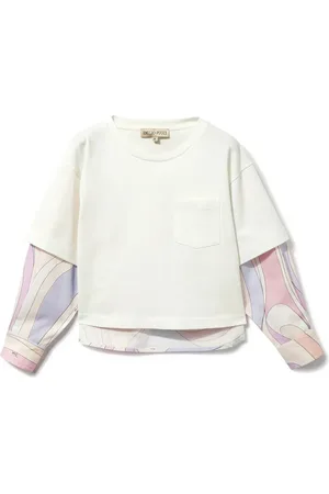 PUCCI Junior Blouse superposée à imprimé Marmo
