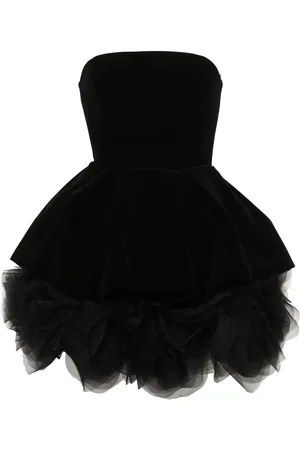 Ana Radu Robe-bustier en velours à coupe courte