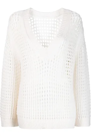 Dorothee Schumacher Pull en maille ajourée à col v