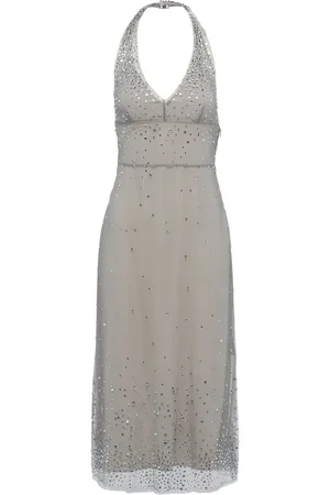Prada Robe longue en tulle à ornements