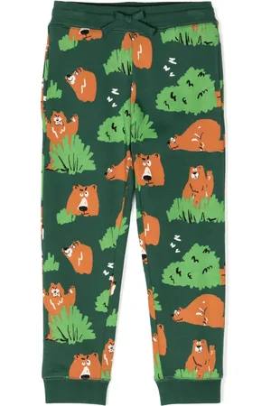 Stella McCartney Pantalon de jogging en coton à imprimé animalier