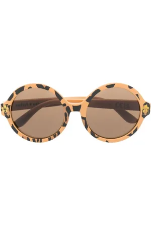 Mini Rodini Lunettes de soleil rondes à imprimé léopard