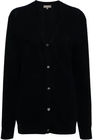 N.PEAL Cardigan en maille ajourée à col v