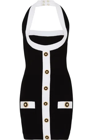 Balmain Robe bicolore à dos-nu