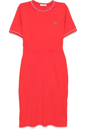 Lacoste Robe en coton à coupe mi-longue