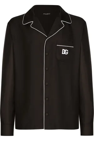 Dolce & Gabbana Chemise en soie à logo brodé