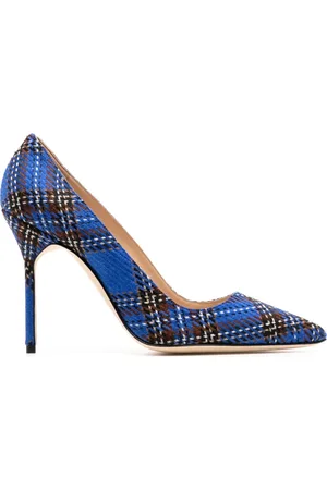 Manolo Blahnik Escarpins en cuir à motif tartan