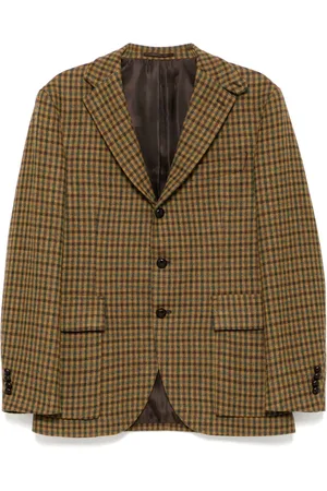 MAN ON THE BOON. Blazer boutonné à carreaux vichy