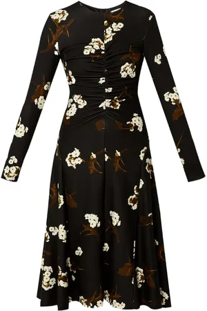 Erdem Robe drapée à manches longues