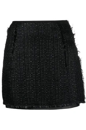 Lanvin Minijupe métallisé en tweed à coupe évasée