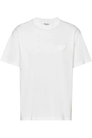 Prada T-shirt en coton à logo triangulaire