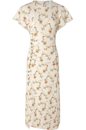 Paco rabanne Robe froncée mi-longue à fleurs