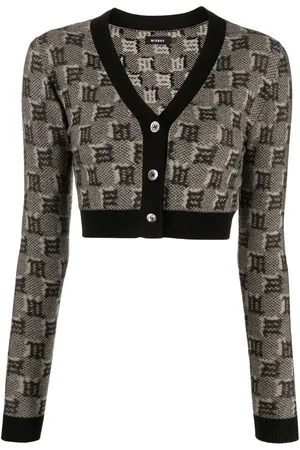 MISBHV Cardigan crop à motif monogrammé