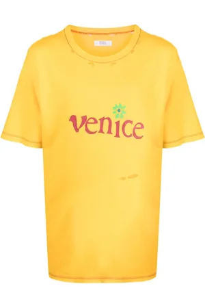 ERL T-shirt imprimé à effet usé