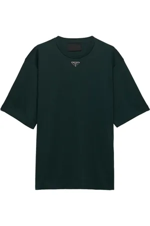 Prada T-shirt en coton à logo triangulaire