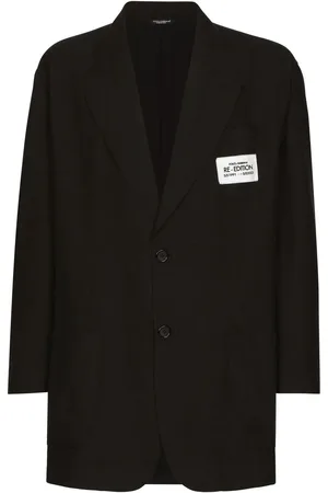 Dolce & Gabbana Blazer en coton mélangé à patch logo