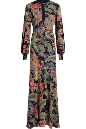 Etro Robe longue en soie à fleurs