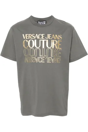 VERSACE T-shirt en coton à logo imprimé