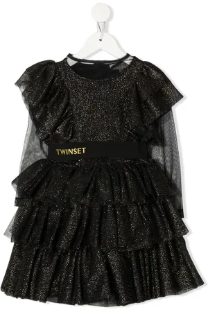 Twin-Set Robe volantée en tulle pailletée