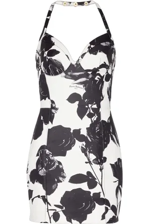 Balmain Robe courte à fleurs