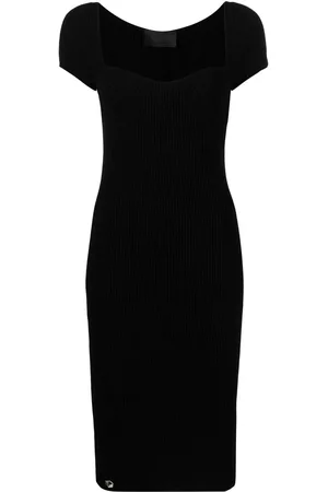 Philipp Plein Robe mi-longue en maille nervurée