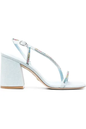 Stuart Weitzman Sandales ornées de cristaux à bout ouvert