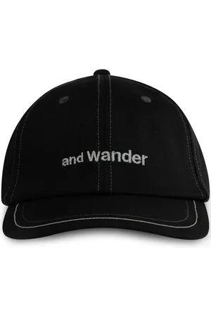 and wander Casquette en velours côtelé à logo brodé