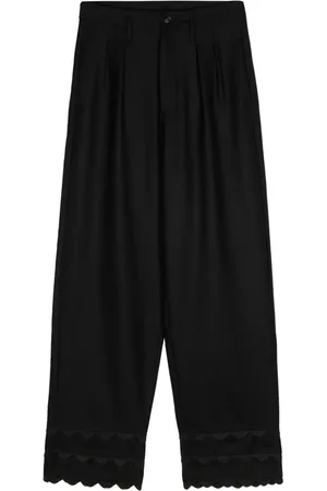 BODE Pantalon en laine à détails festonnés