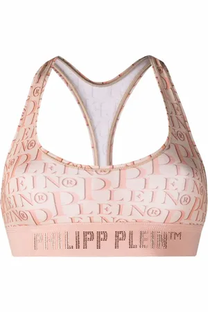 Philipp Plein Soutien-gorge clouté à logo imprimé