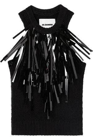 Jil Sander Haut en maille à franges