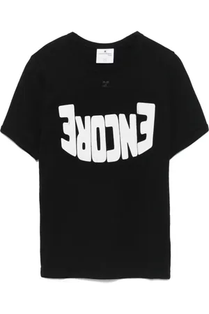 Courrèges T-shirt à slogan imprimé