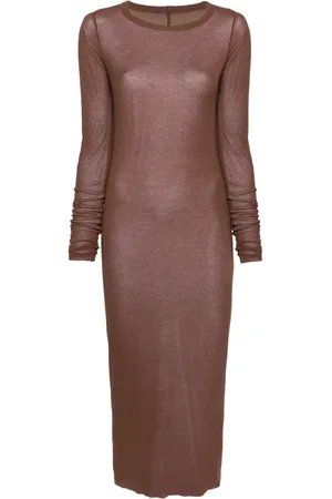 Rick Owens Robe mi-longue en maille nervurée