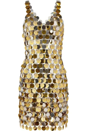Paco rabanne Robe en maille métallique à coupe courte