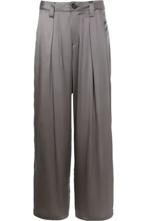 Uma Raquel Davidowicz Pantalon en soie à coupe droite