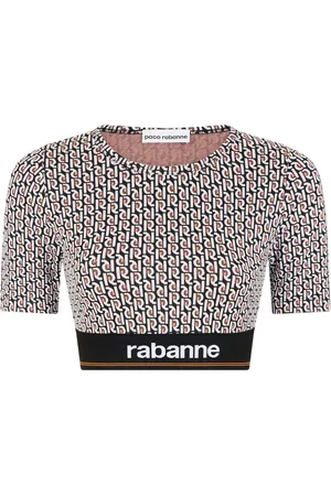 Paco rabanne T-shirt crop à motif monogrammé