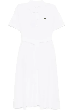 Lacoste Robe en coton à coupe mi-longue