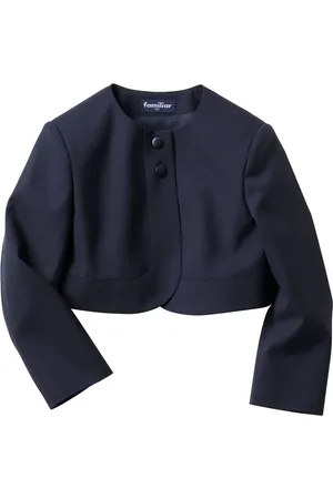 Familiar Blazer crop en laine à simple boutonnage